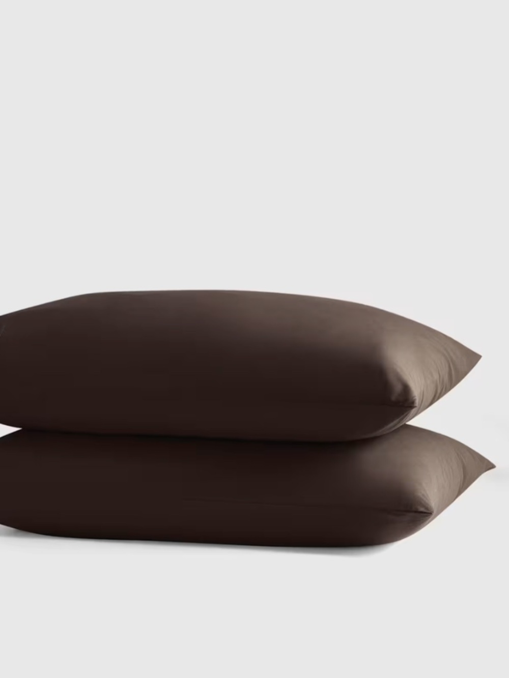 Set of 2 Organic Cotton Percale Pillowcases standard espresso brown